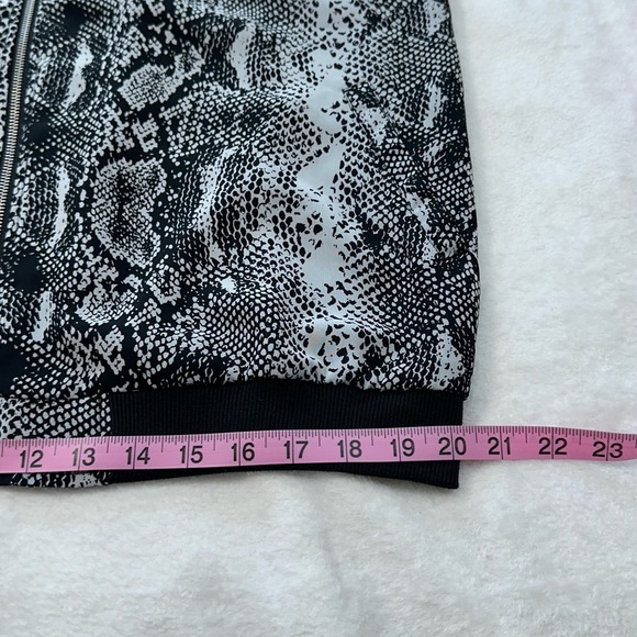 Philosophy Black and White Snakeskin Bomber Zip up Jacket - Picture 12 of 14
